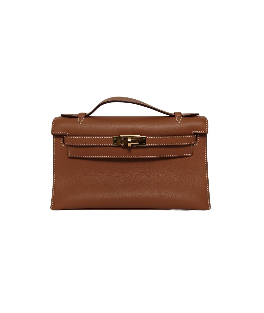 HERMES Коричневая кожаная сумка через плечо, фото 1