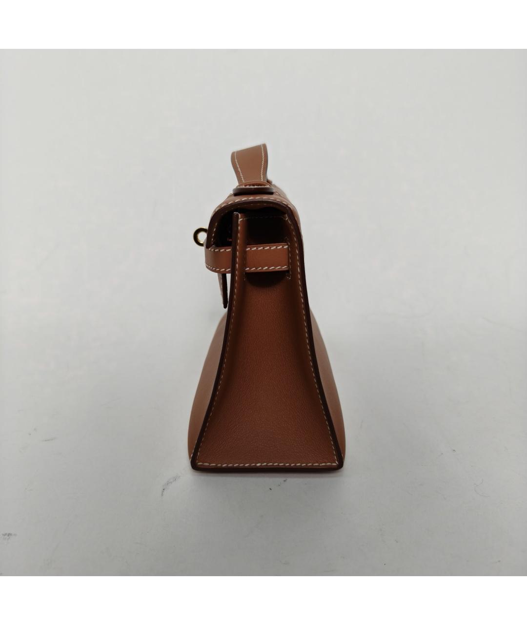 HERMES Коричневая кожаная сумка через плечо, фото 6