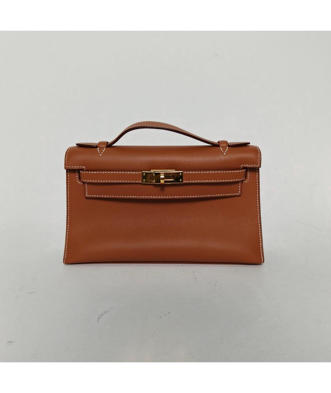 HERMES Коричневая кожаная сумка через плечо, фото 2