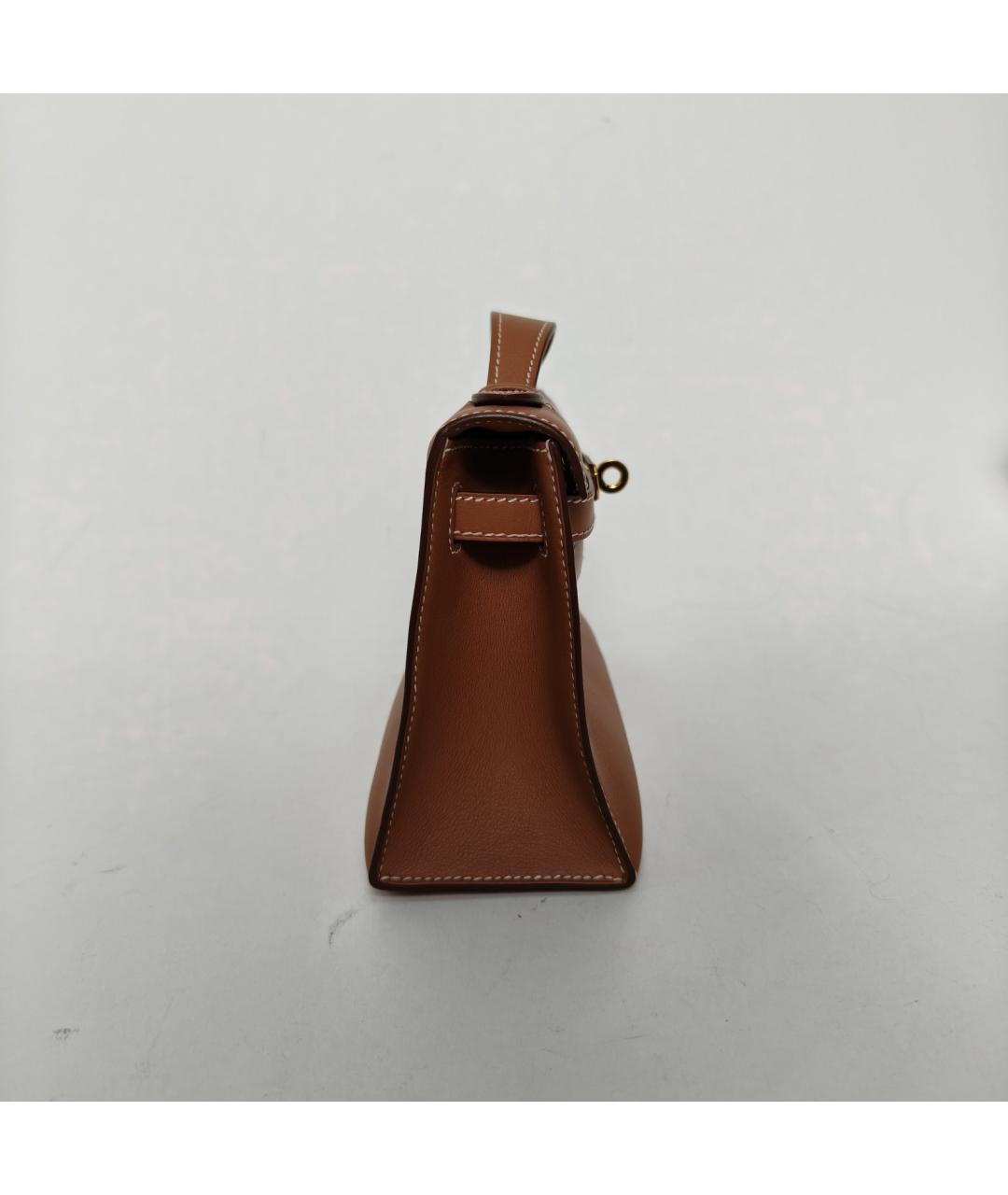 HERMES Коричневая кожаная сумка через плечо, фото 3