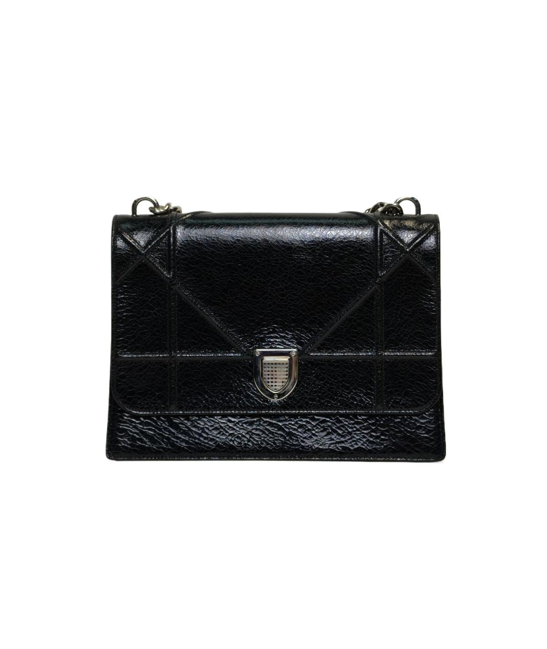 CHRISTIAN DIOR Черная кожаная сумка через плечо, фото 1