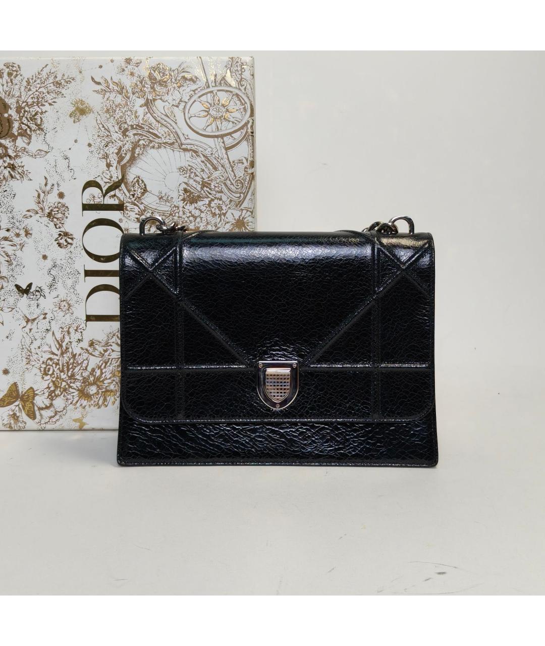 CHRISTIAN DIOR Черная кожаная сумка через плечо, фото 9