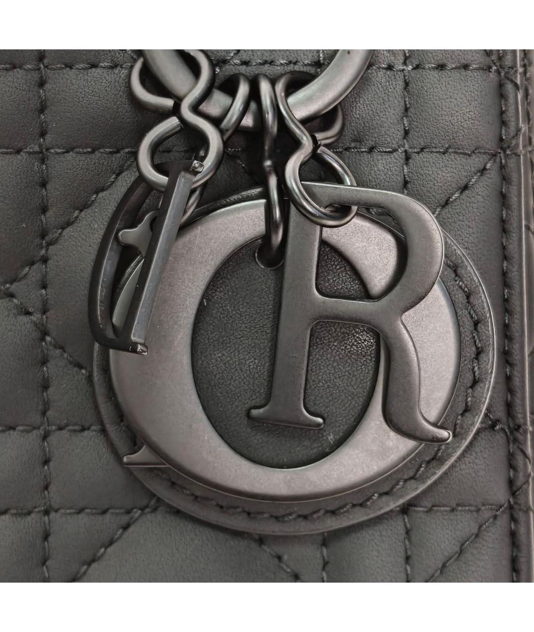 CHRISTIAN DIOR Черная кожаная сумка через плечо, фото 8