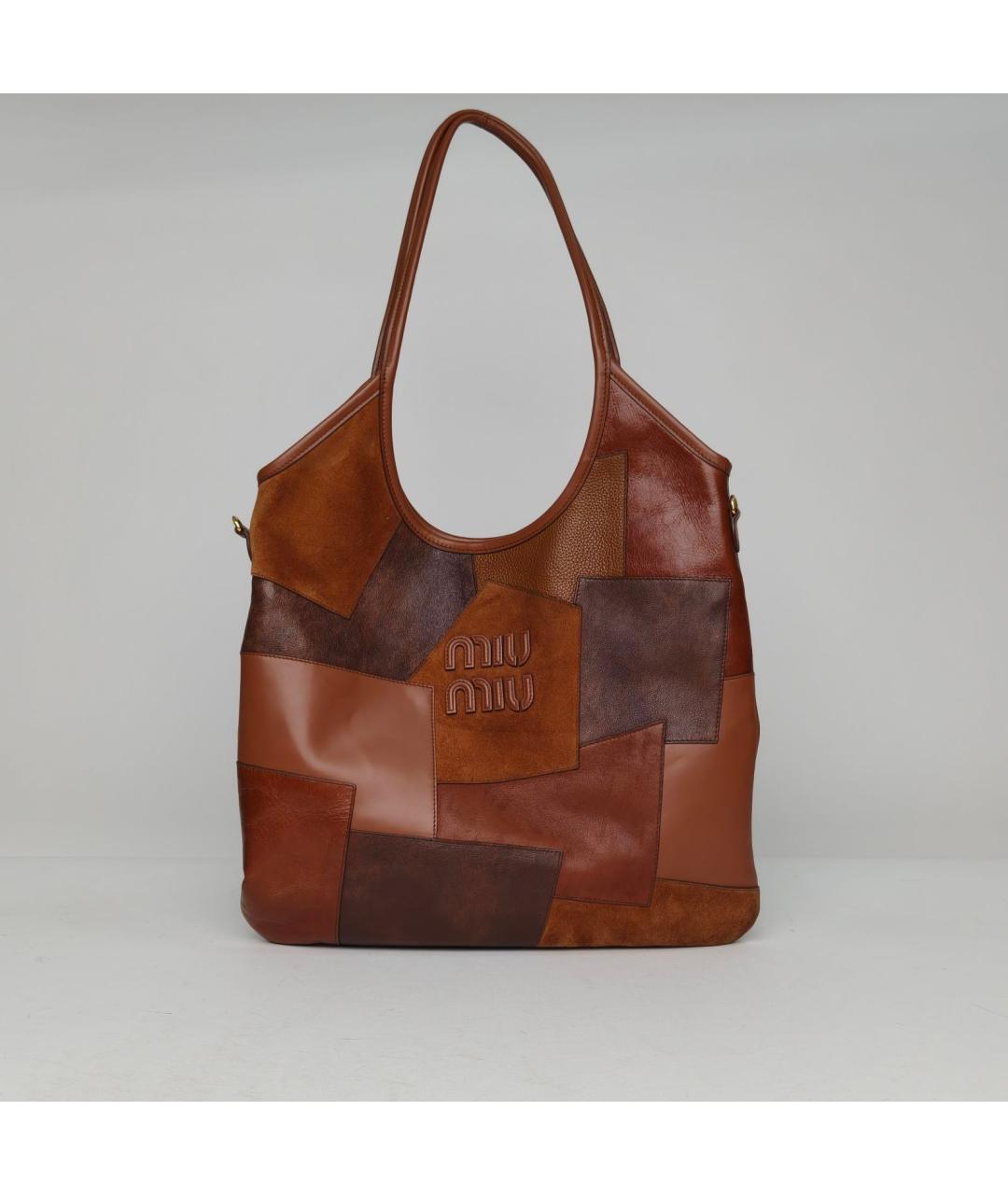MIU MIU Коричневая кожаная сумка через плечо, фото 9