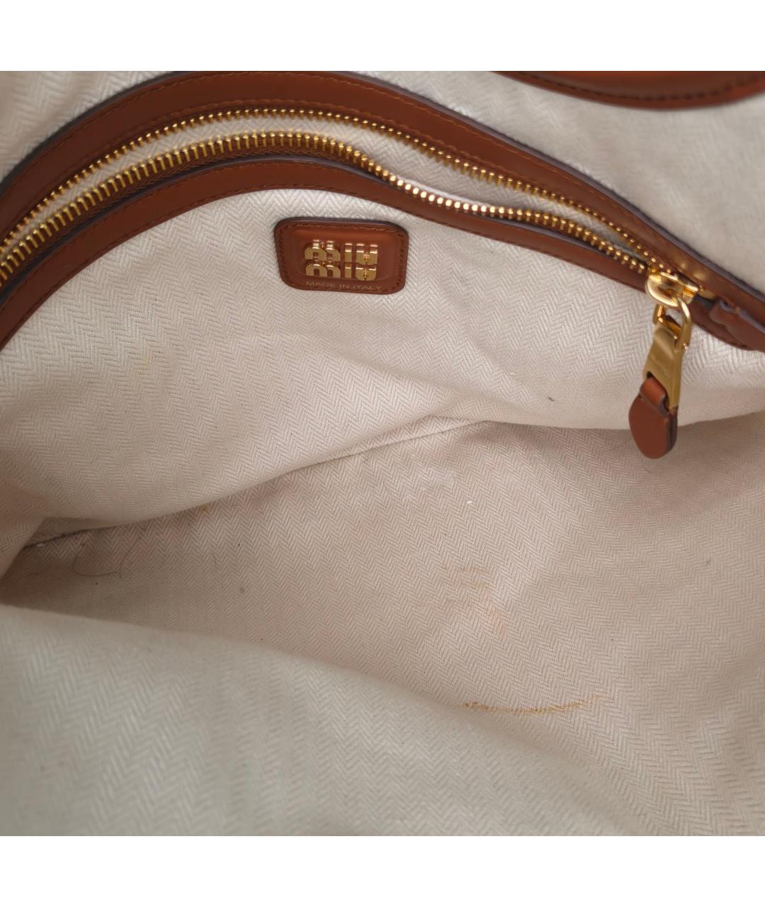 MIU MIU Коричневая кожаная сумка через плечо, фото 8