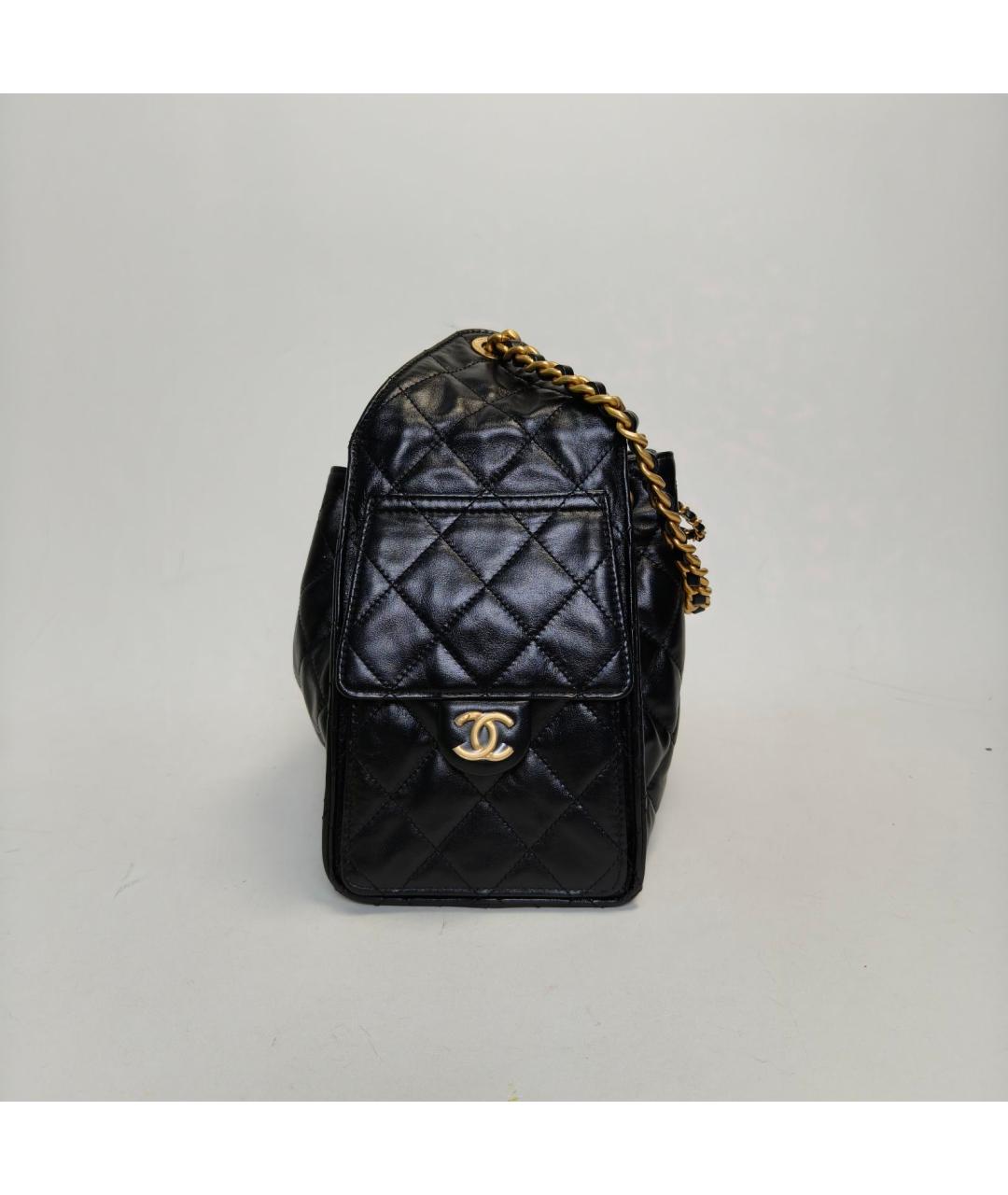 CHANEL Черная кожаная сумка через плечо, фото 5
