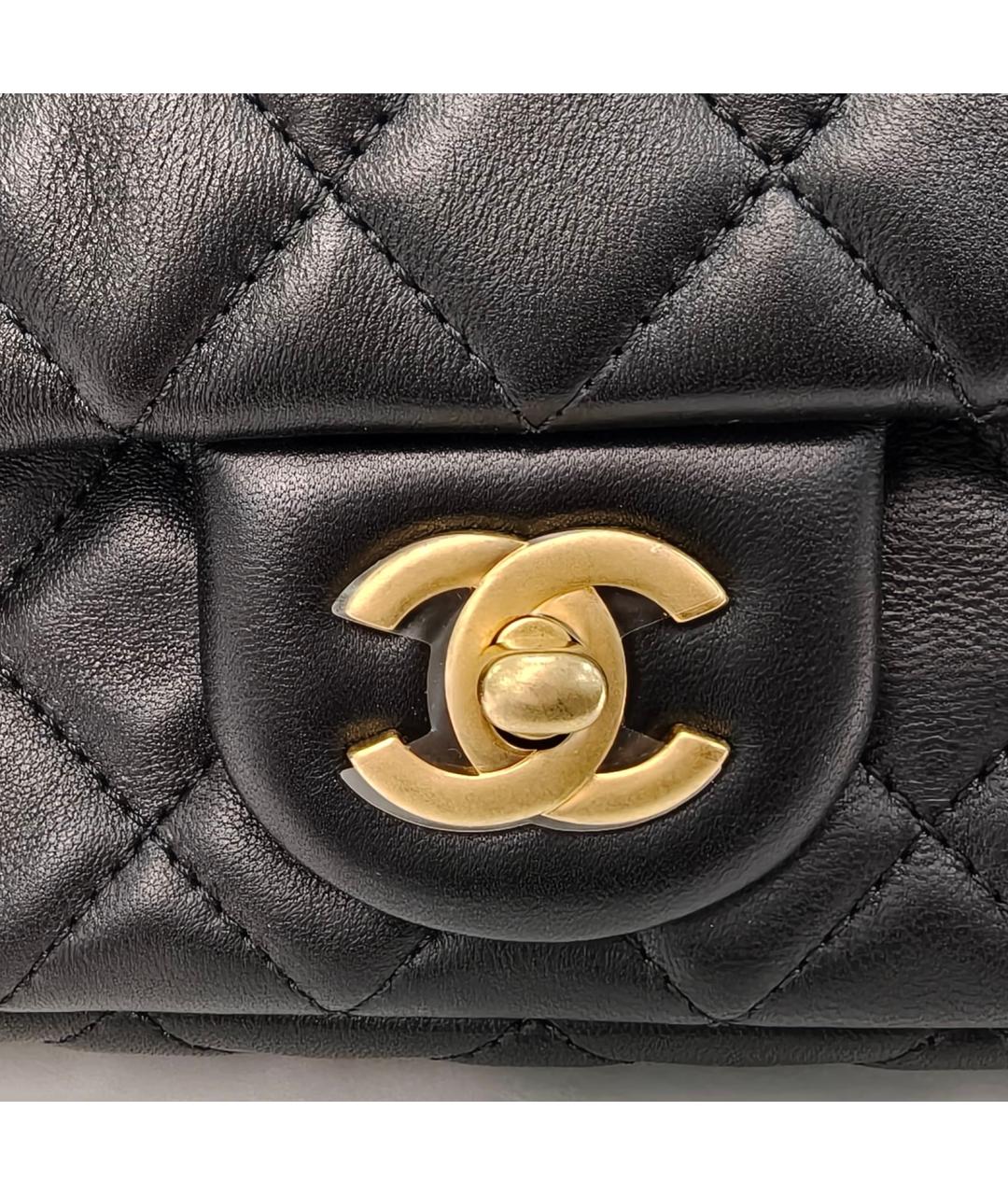 CHANEL Черная кожаная сумка через плечо, фото 7