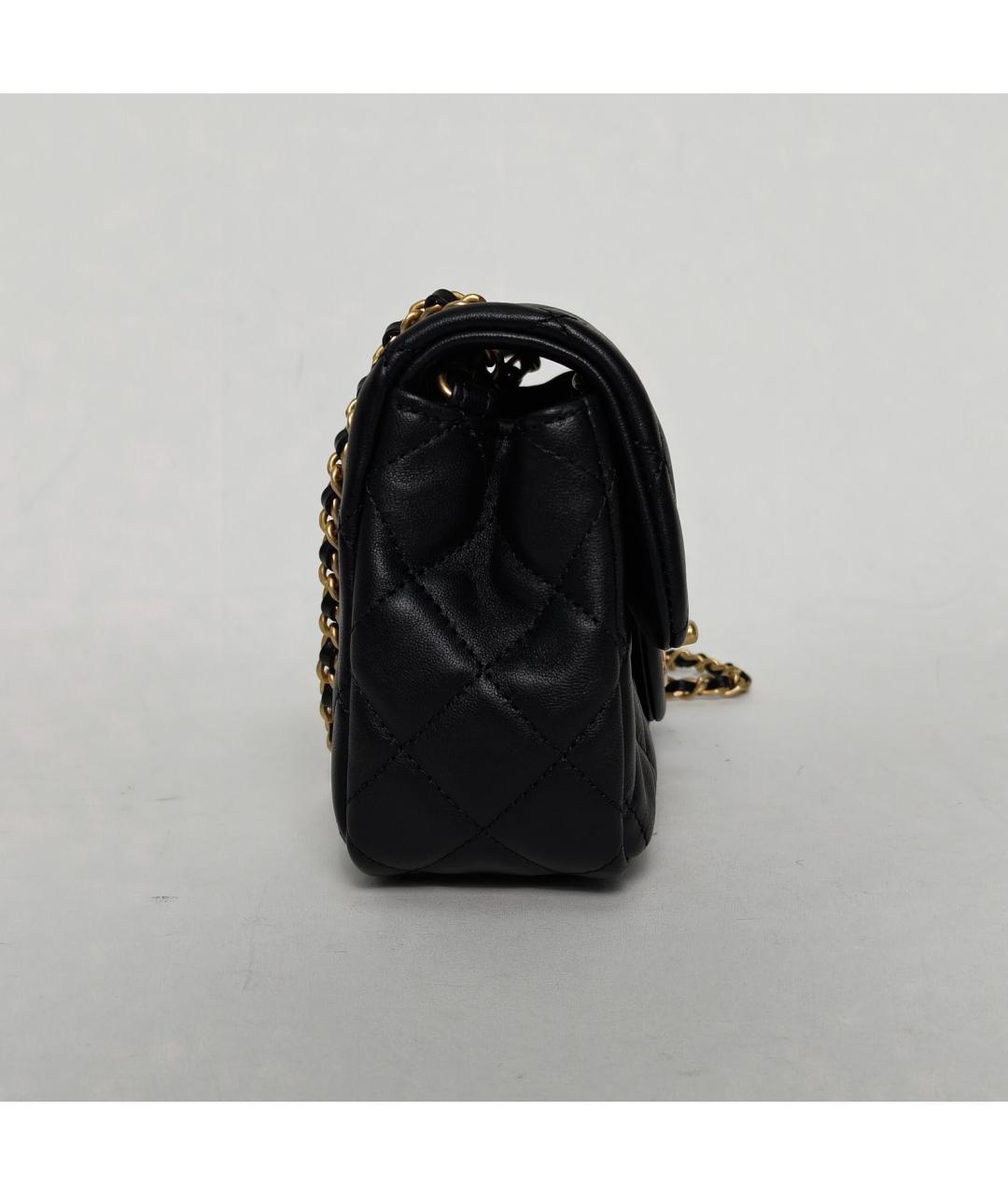 CHANEL Черная кожаная сумка через плечо, фото 5