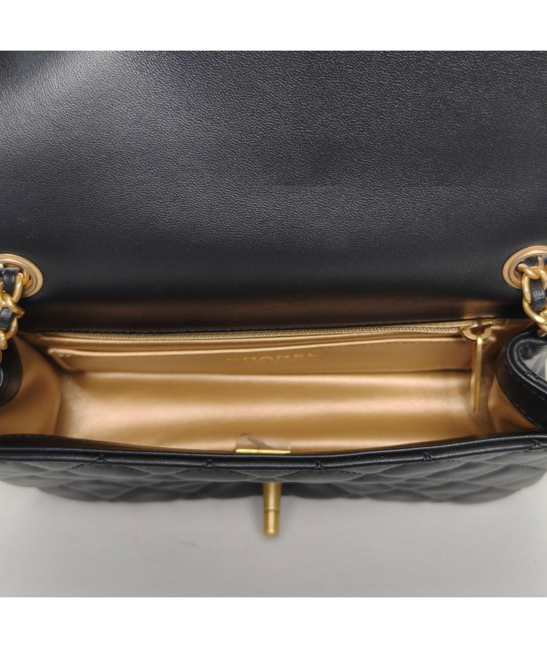 CHANEL Черная кожаная сумка через плечо, фото 8