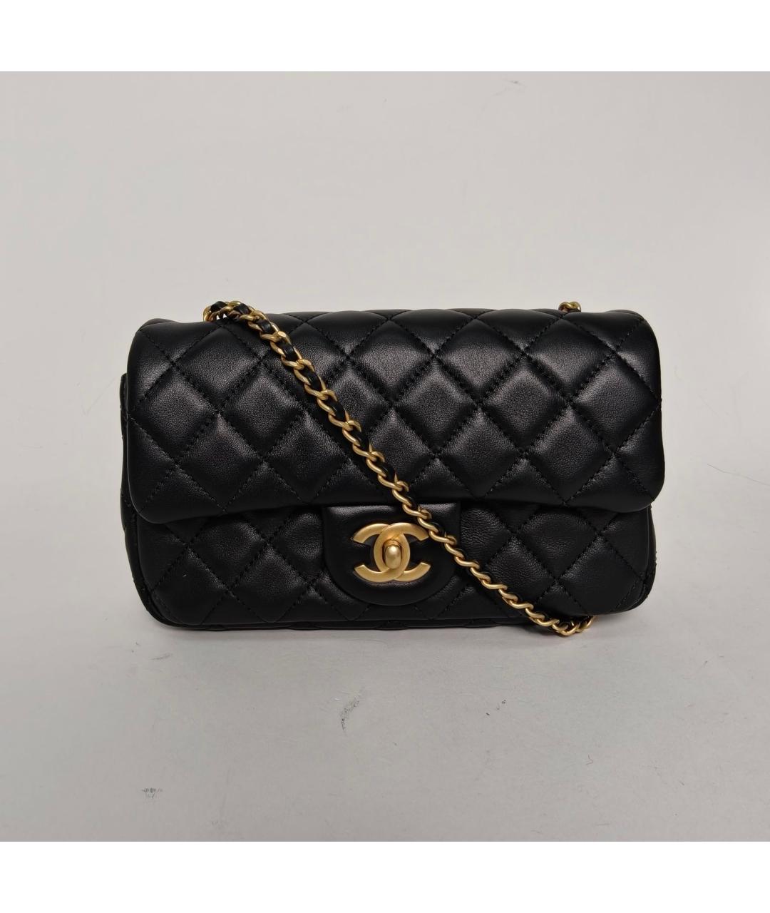 CHANEL Черная кожаная сумка через плечо, фото 2