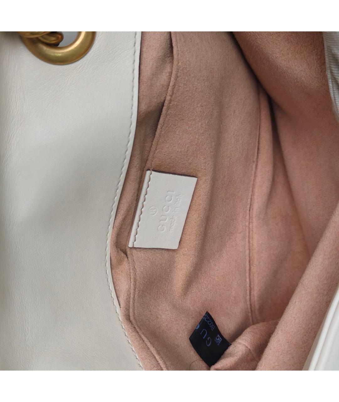 GUCCI Белая кожаная сумка через плечо, фото 8