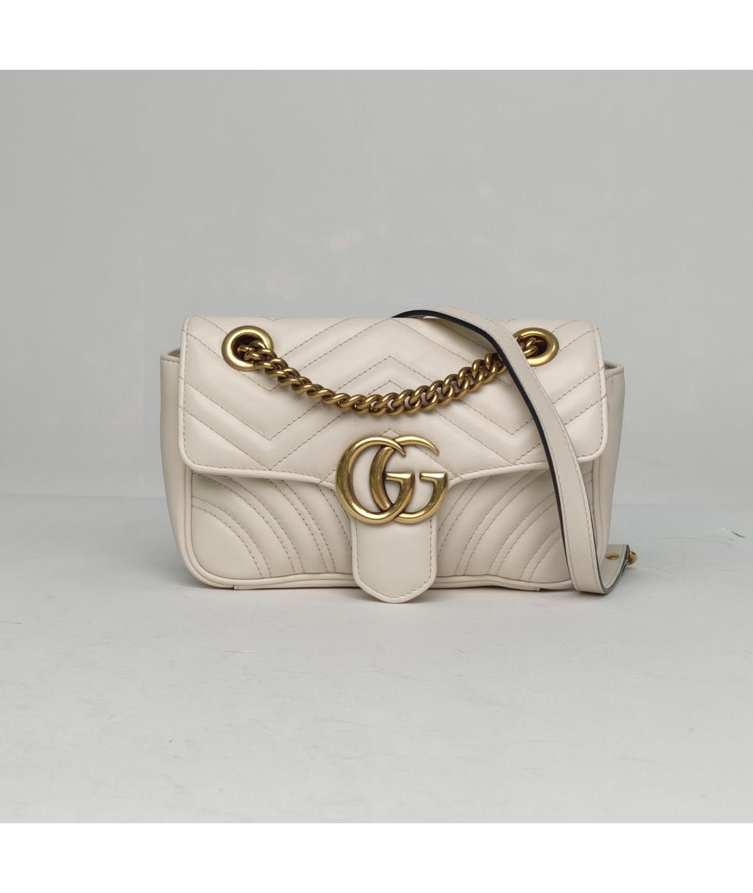 GUCCI Белая кожаная сумка через плечо, фото 2