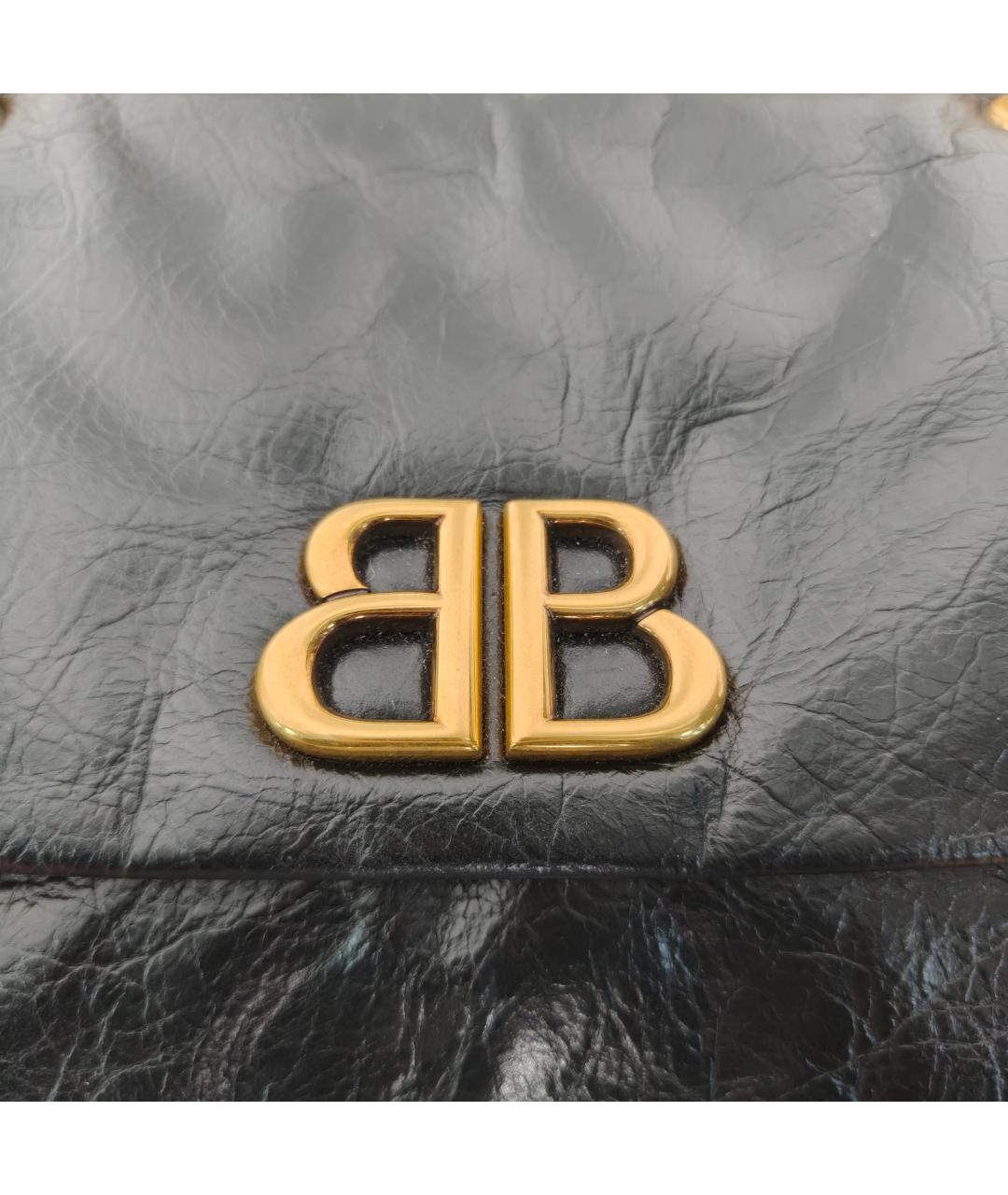 BALENCIAGA Черная кожаная сумка через плечо, фото 7