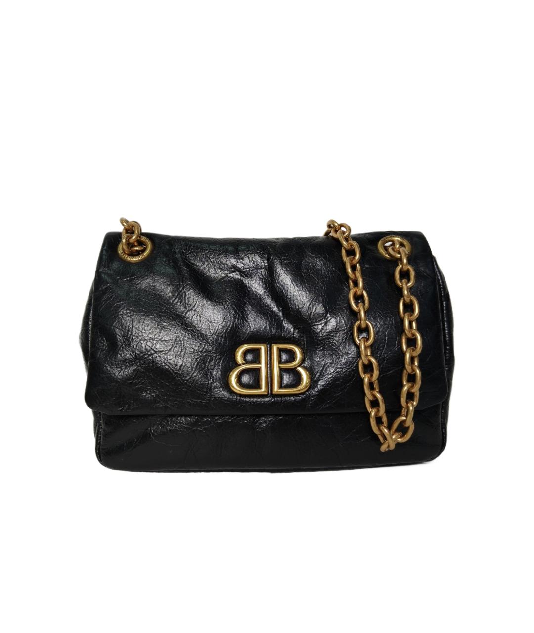 BALENCIAGA Черная кожаная сумка через плечо, фото 1