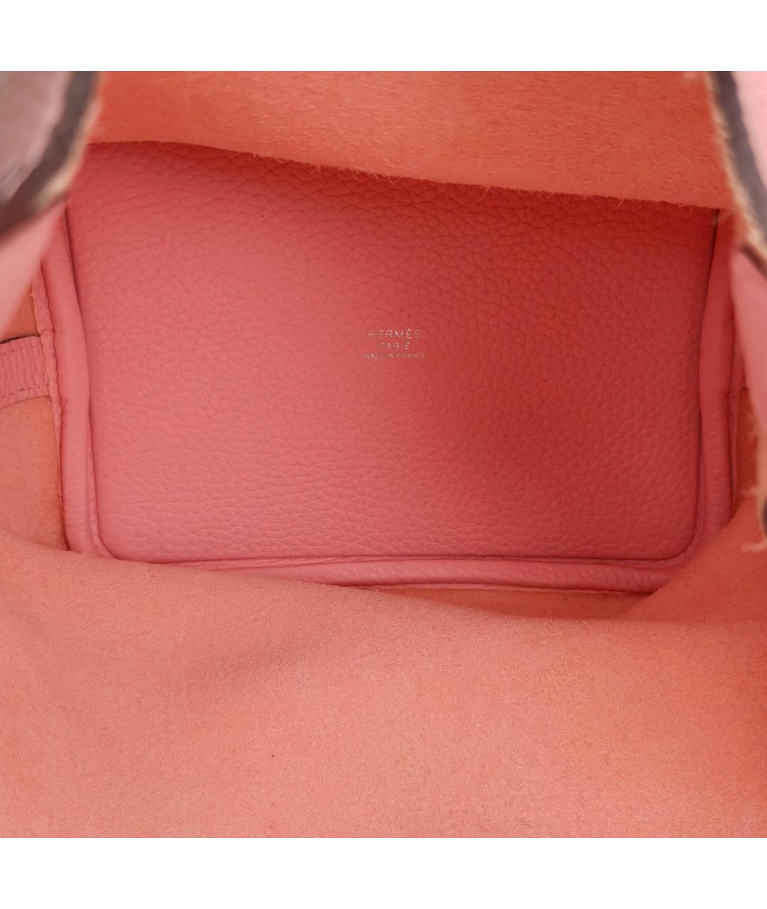 HERMES Розовая кожаная сумка через плечо, фото 2