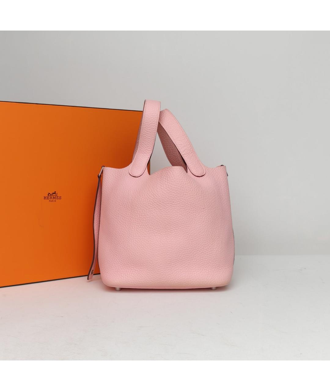 HERMES Розовая кожаная сумка через плечо, фото 3