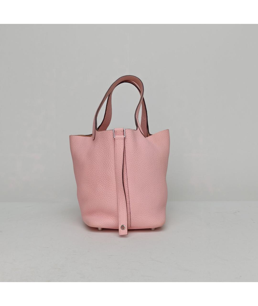 HERMES Розовая кожаная сумка через плечо, фото 4