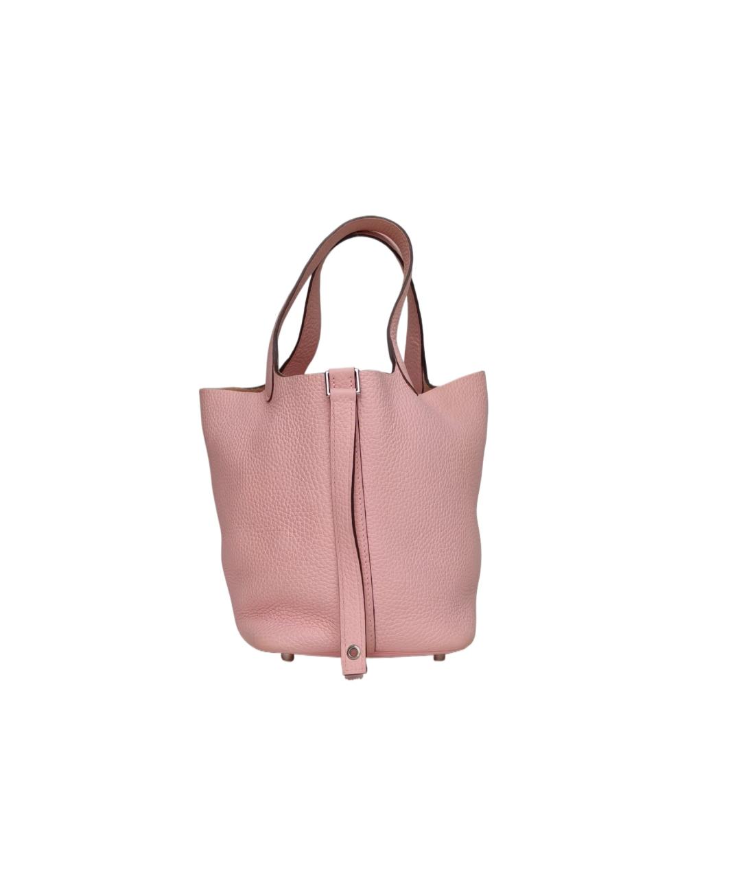 HERMES Розовая кожаная сумка через плечо, фото 1