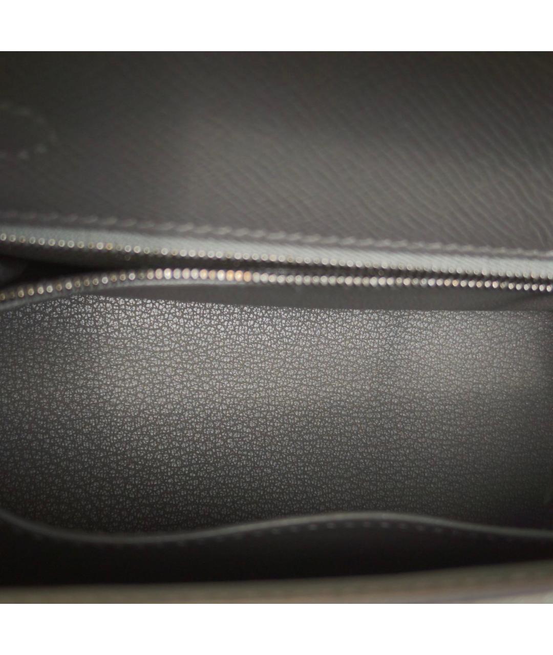 HERMES Серая кожаная сумка через плечо, фото 7