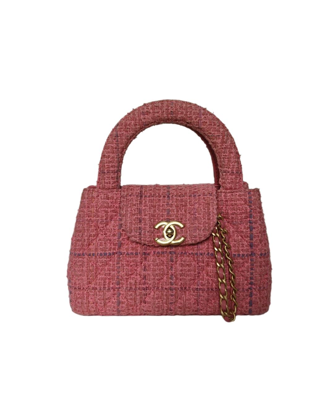 CHANEL Розовая тканевая сумка через плечо, фото 1