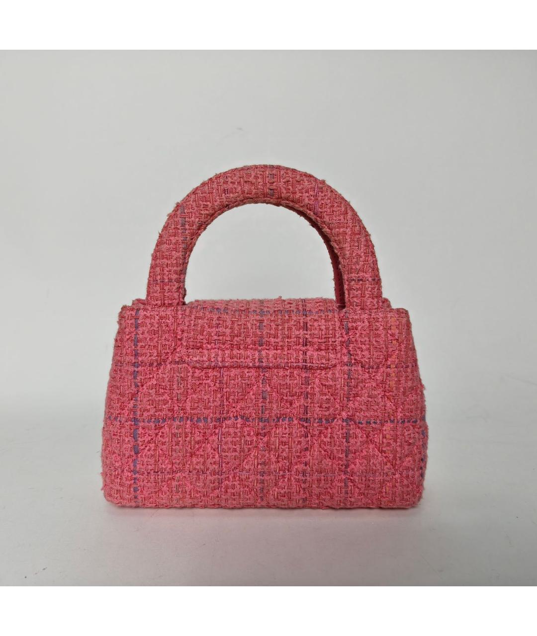 CHANEL Розовая тканевая сумка через плечо, фото 4