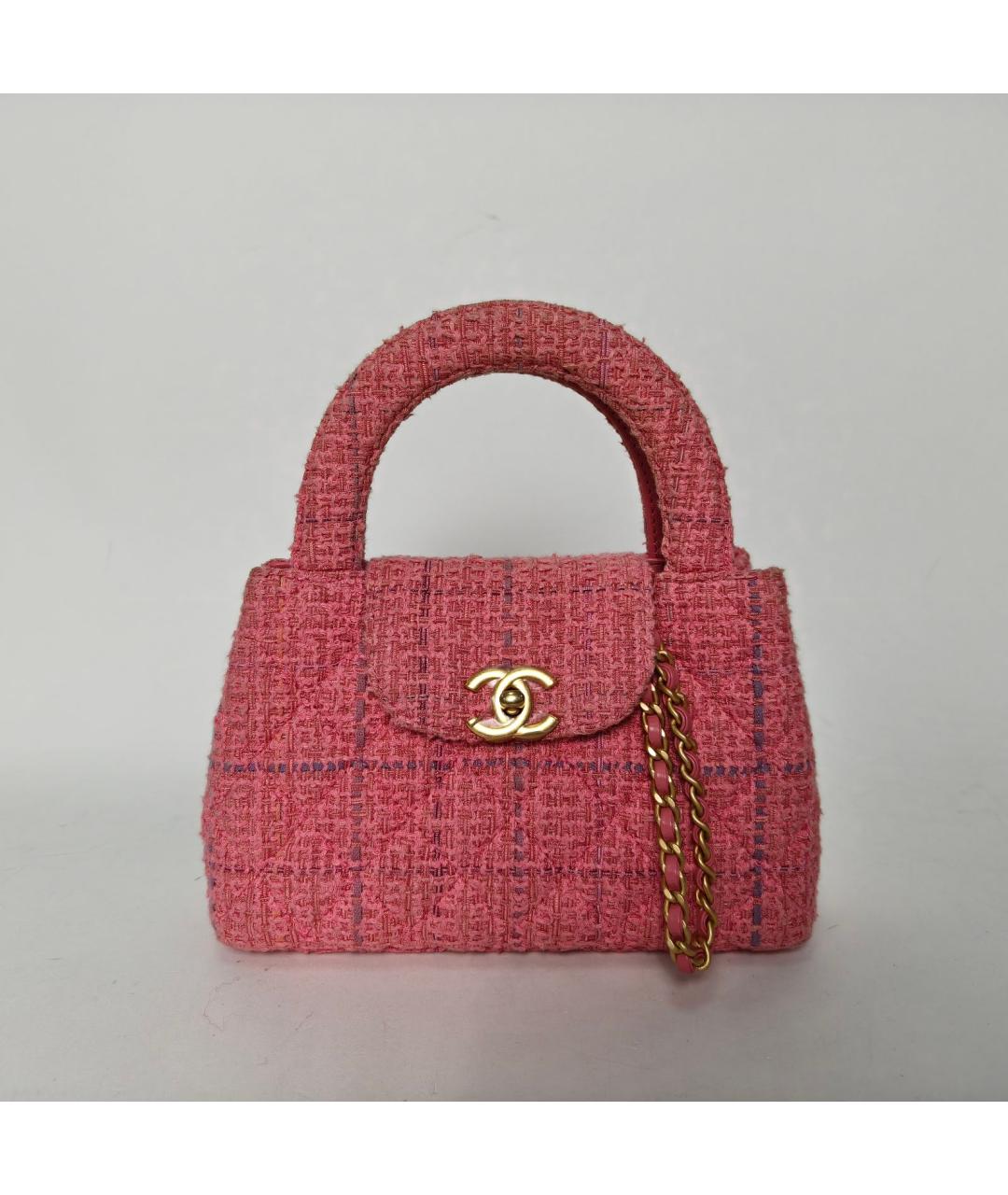 CHANEL Розовая тканевая сумка через плечо, фото 9