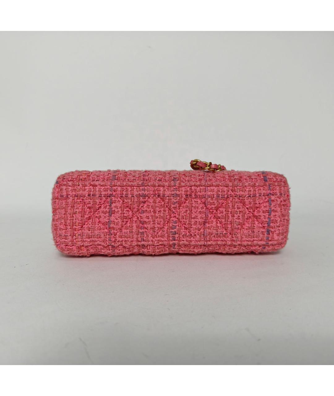 CHANEL Розовая тканевая сумка через плечо, фото 6