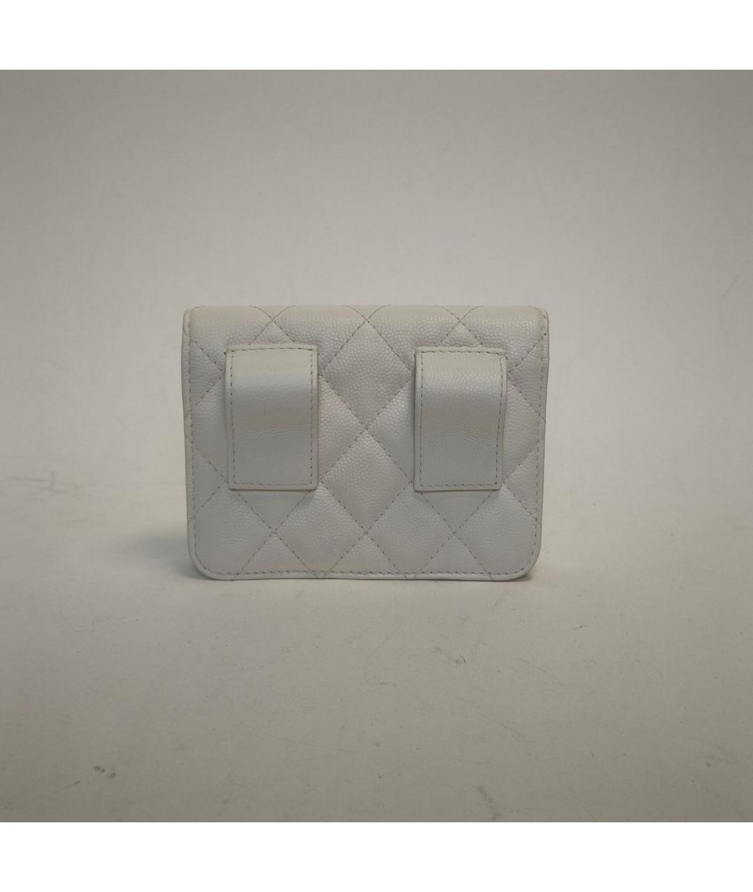 CHANEL Белая кожаная сумка через плечо, фото 4