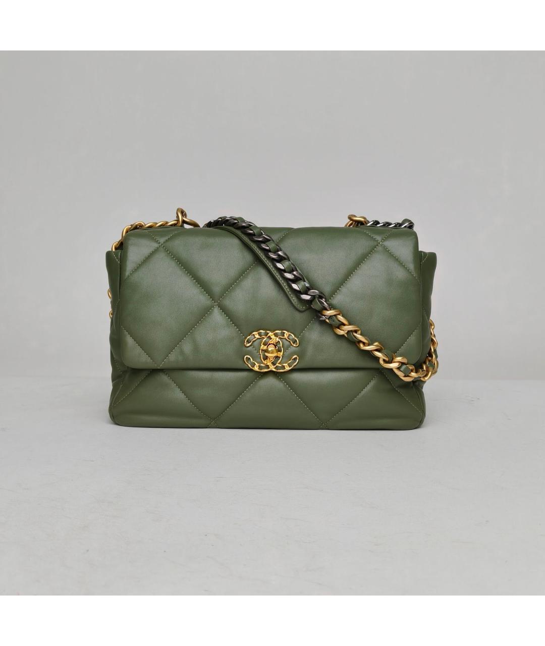 CHANEL Зеленая кожаная сумка через плечо, фото 2