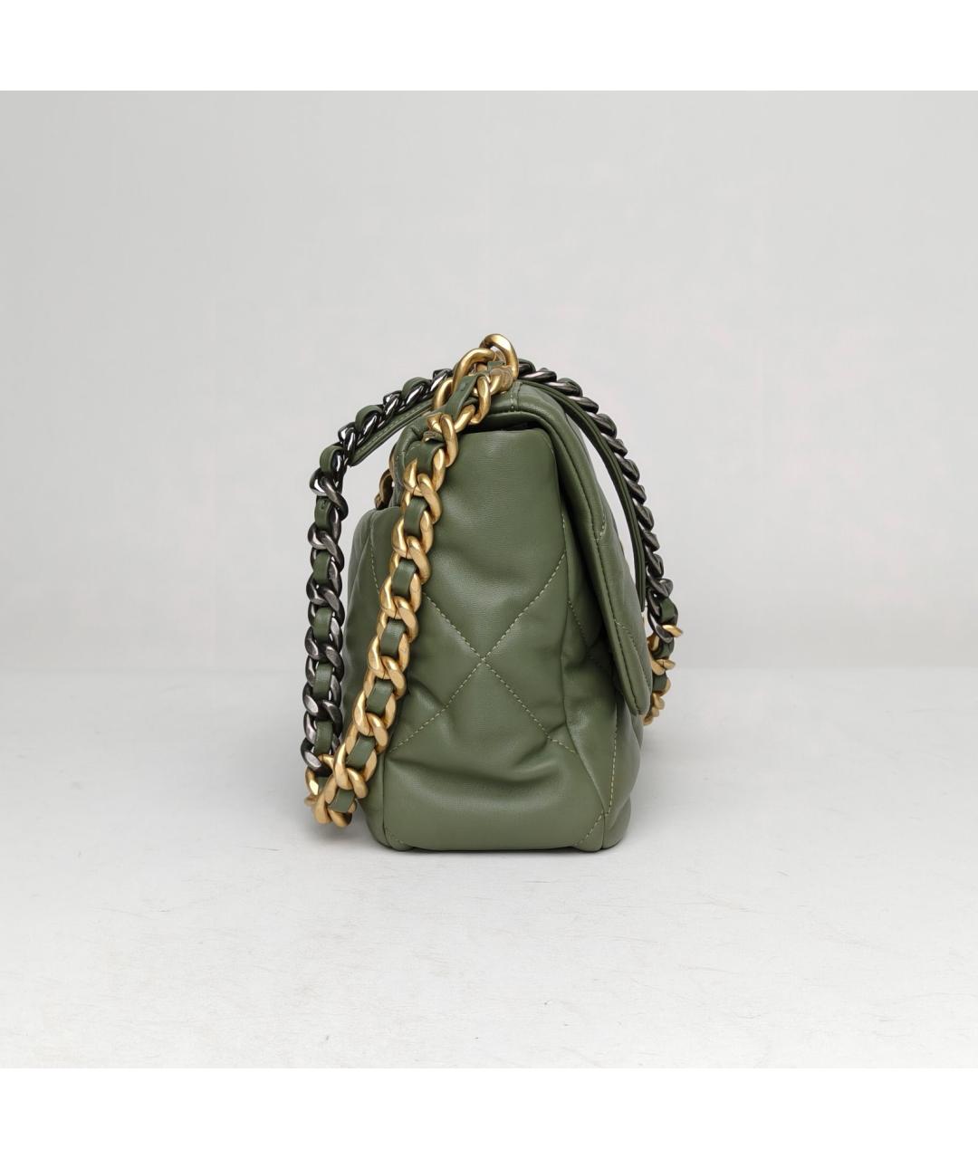 CHANEL Зеленая кожаная сумка через плечо, фото 5