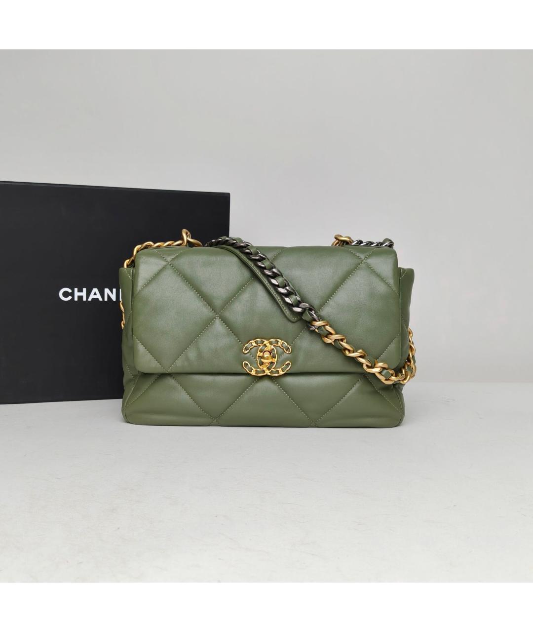 CHANEL Зеленая кожаная сумка через плечо, фото 9