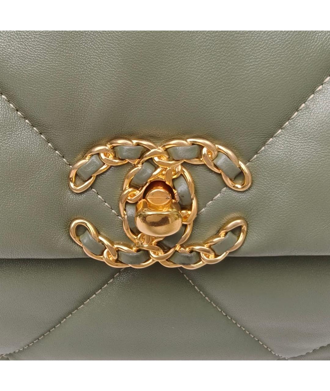 CHANEL Зеленая кожаная сумка через плечо, фото 8