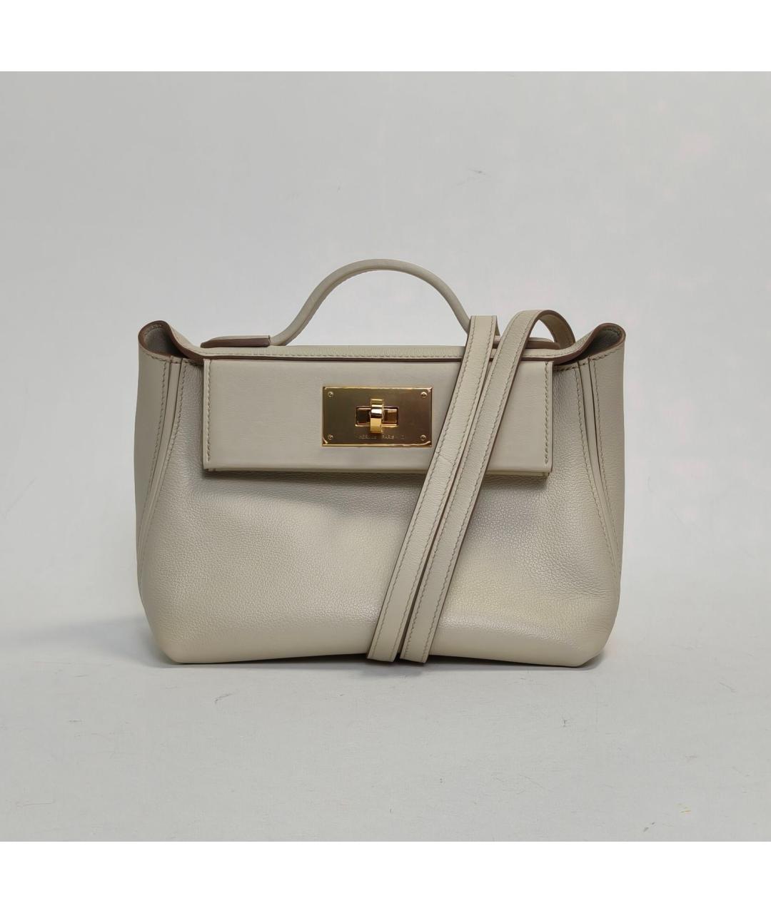 HERMES Бежевая кожаная сумка через плечо, фото 2