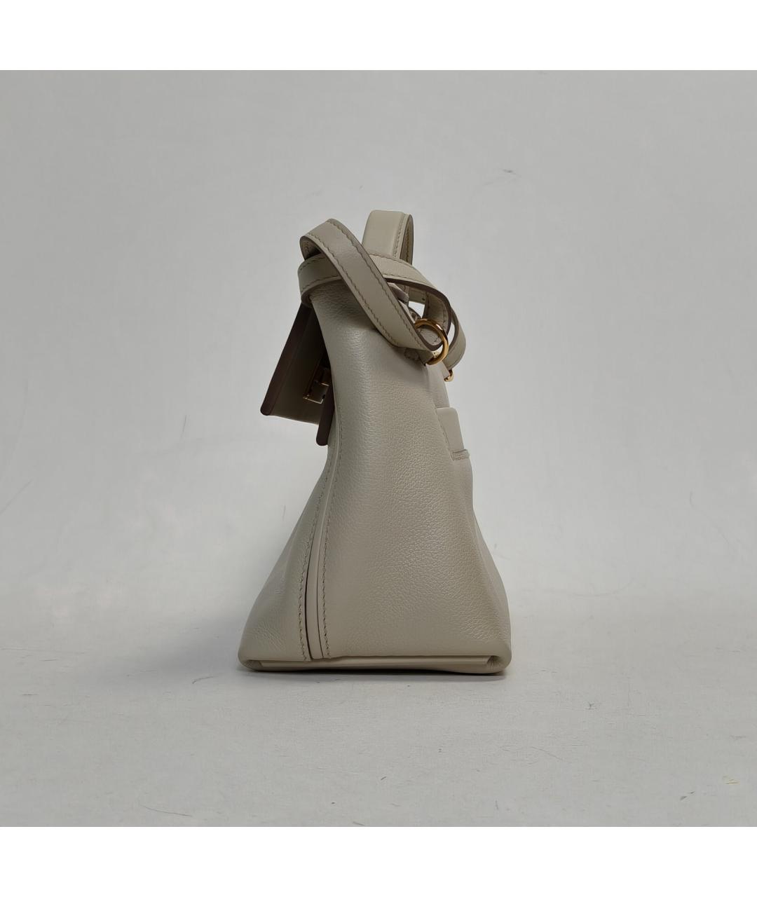 HERMES Бежевая кожаная сумка через плечо, фото 5