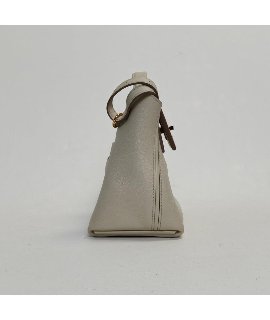 HERMES Бежевая кожаная сумка через плечо, фото 3