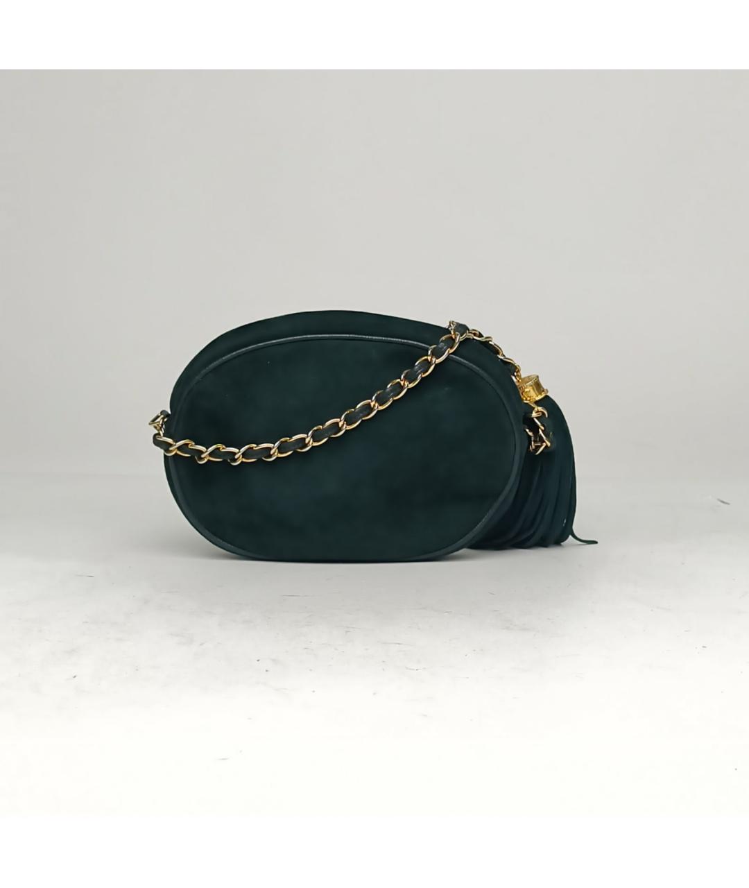 CHANEL Зеленая замшевая сумка через плечо, фото 4