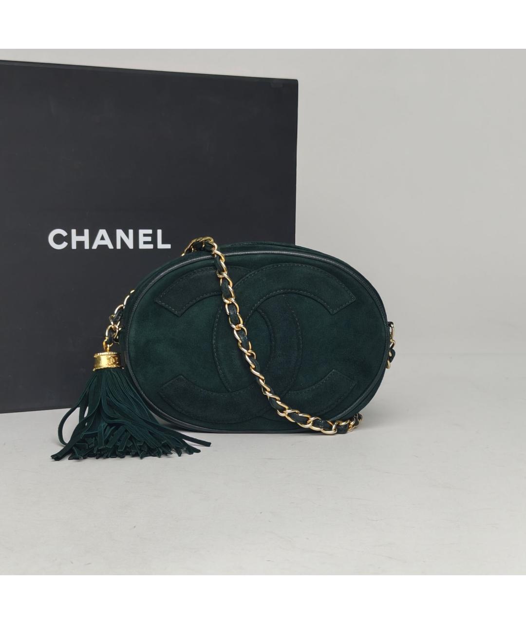 CHANEL Зеленая замшевая сумка через плечо, фото 9