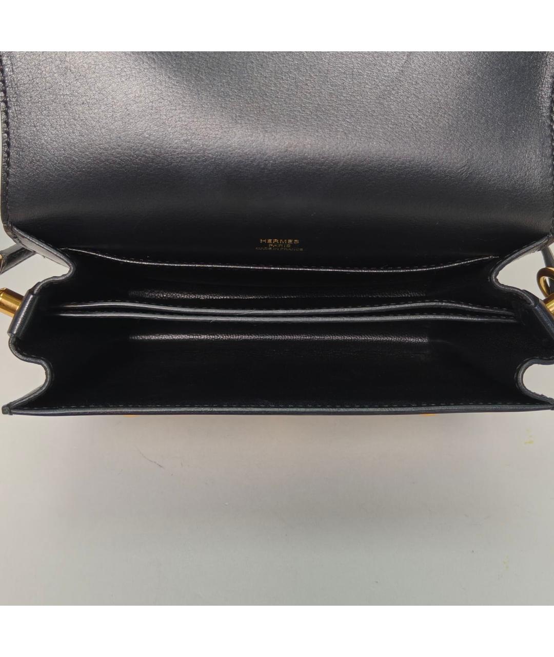 HERMES Черная кожаная сумка через плечо, фото 8