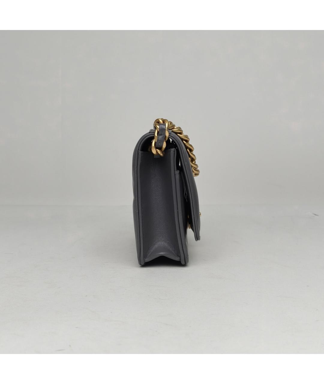 CHANEL Серая кожаная сумка через плечо, фото 5