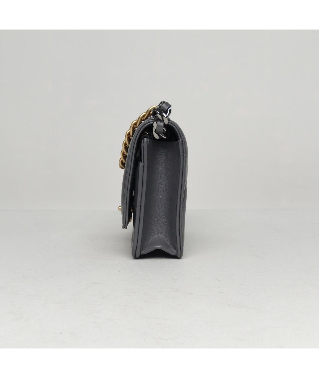 CHANEL Серая кожаная сумка через плечо, фото 3