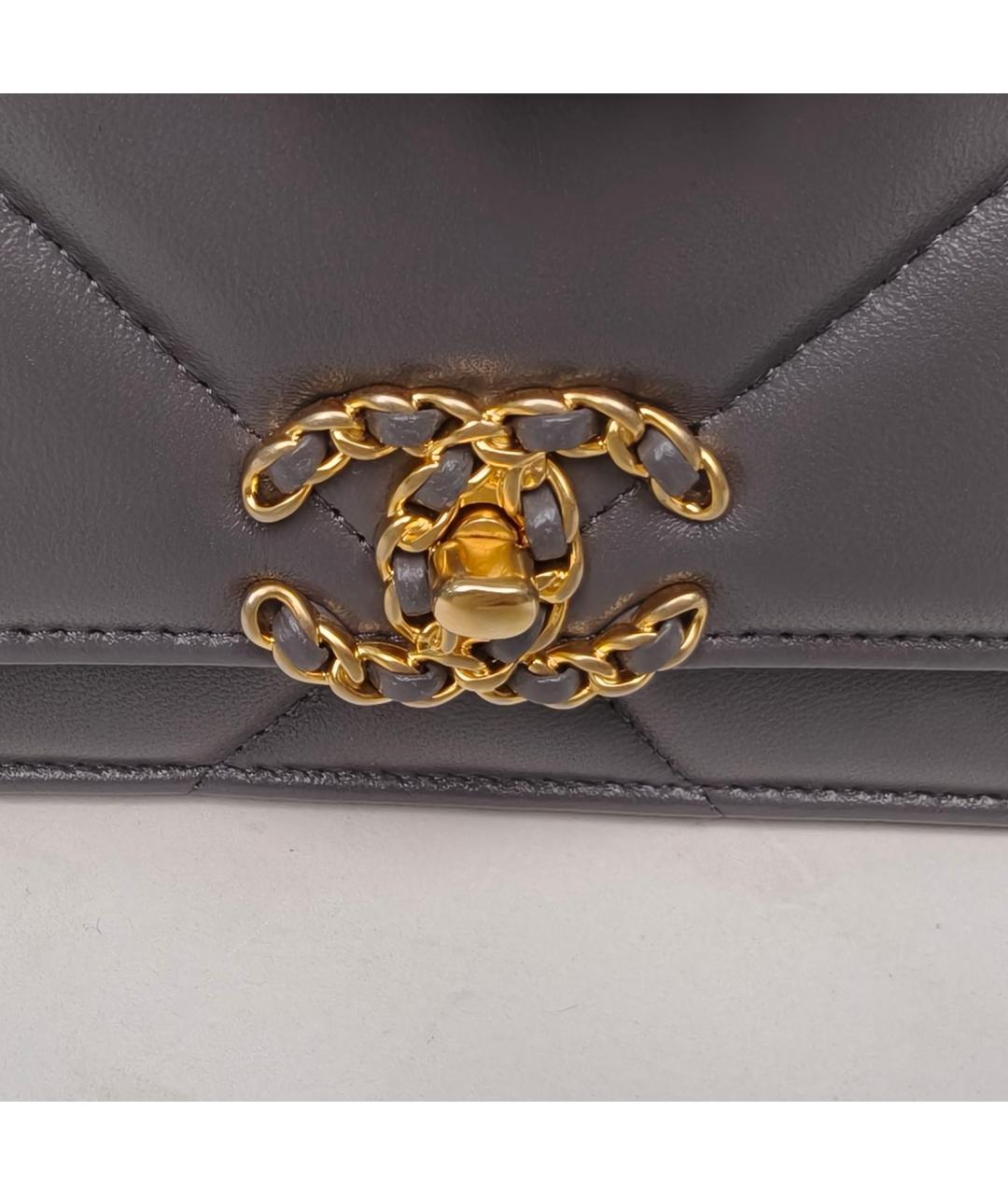 CHANEL Серая кожаная сумка через плечо, фото 8