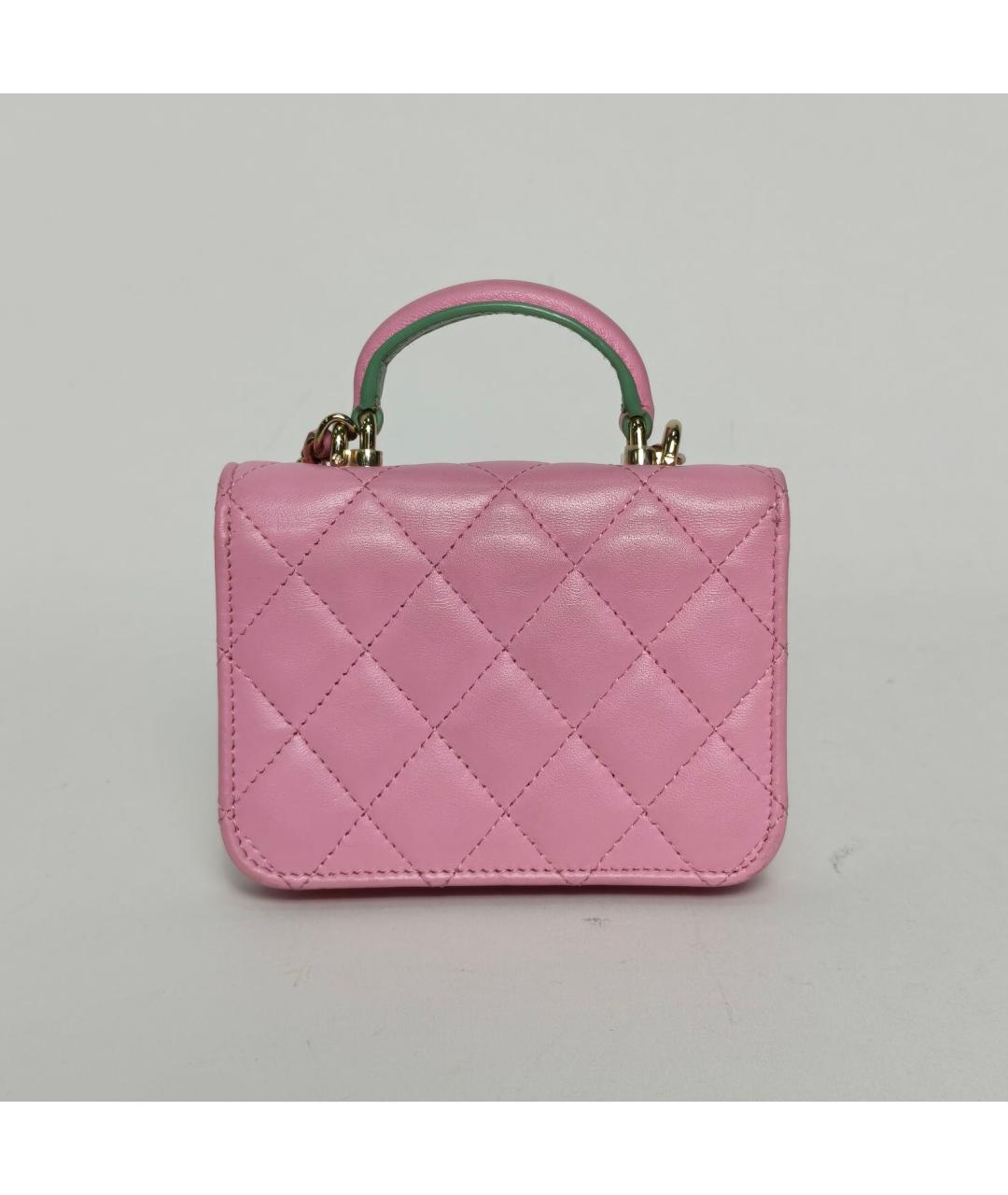 CHANEL Розовая кожаная сумка через плечо, фото 6