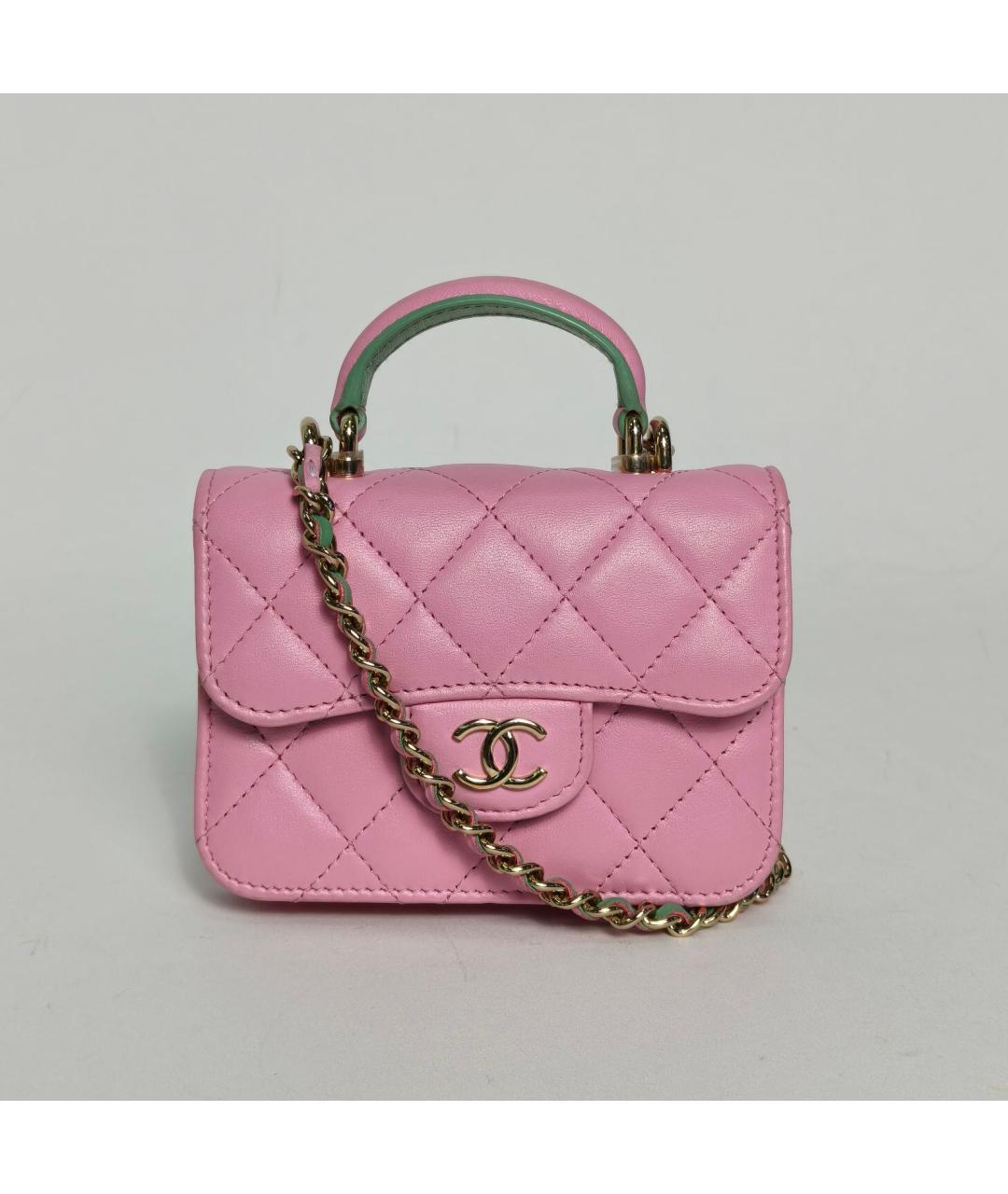 CHANEL Розовая кожаная сумка через плечо, фото 4