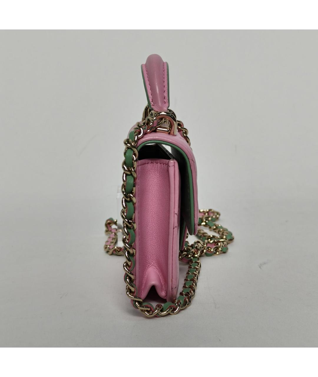 CHANEL Розовая кожаная сумка через плечо, фото 7