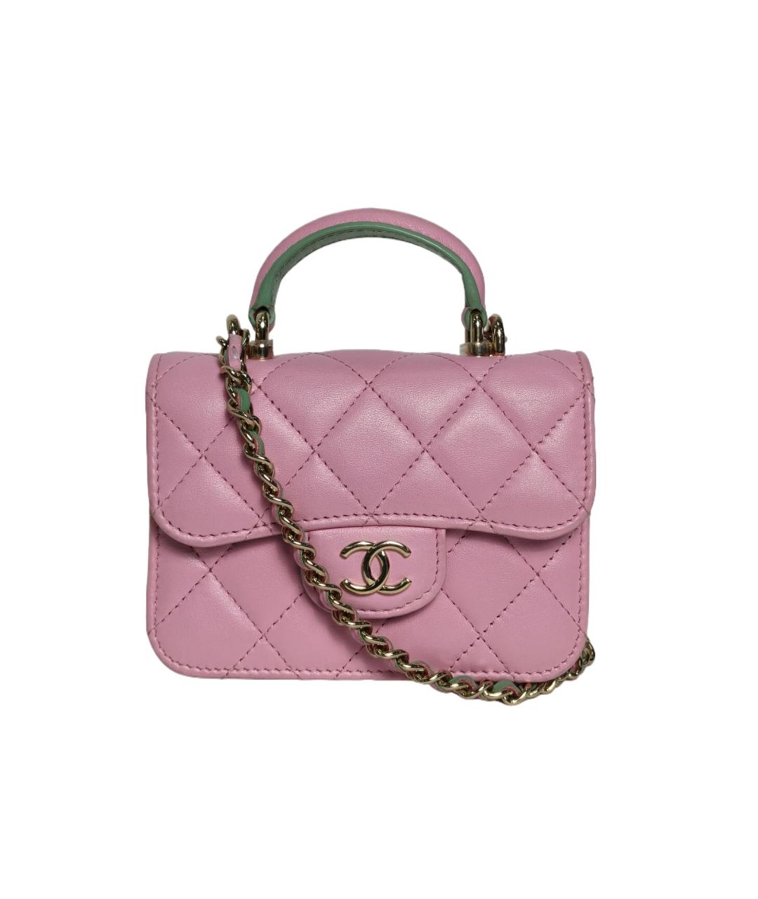 CHANEL Розовая кожаная сумка через плечо, фото 1