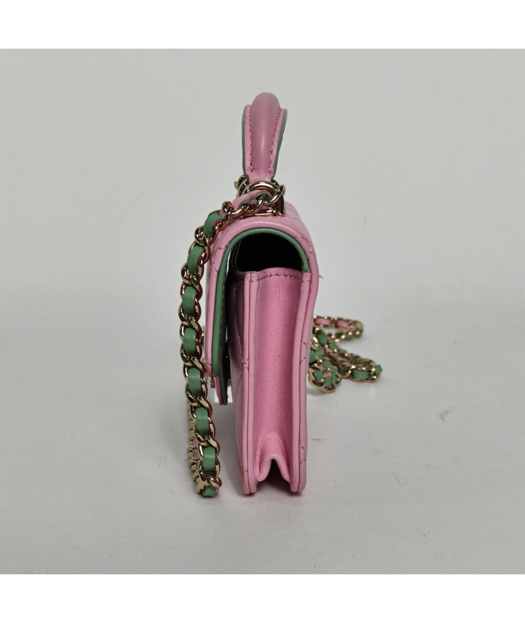 CHANEL Розовая кожаная сумка через плечо, фото 5