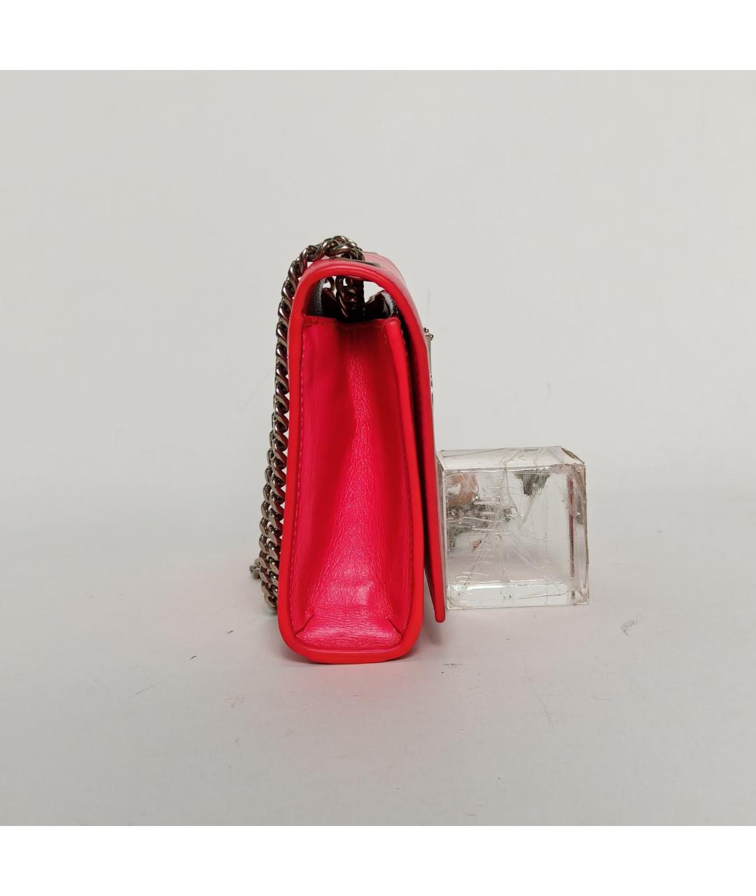 SAINT LAURENT Розовая кожаная сумка через плечо, фото 5