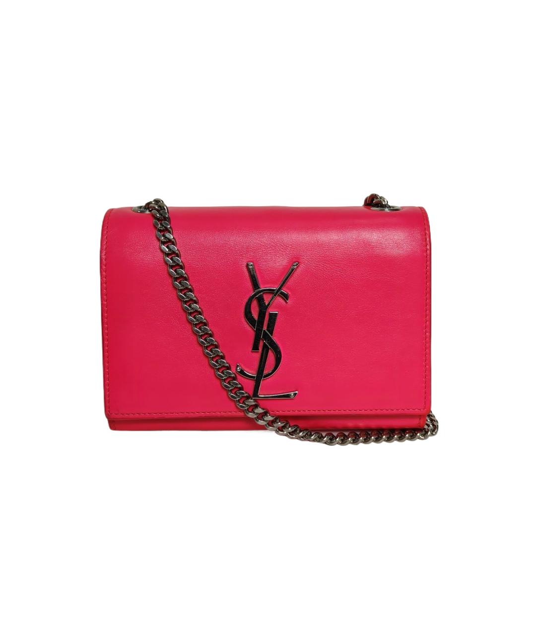 SAINT LAURENT Розовая кожаная сумка через плечо, фото 1