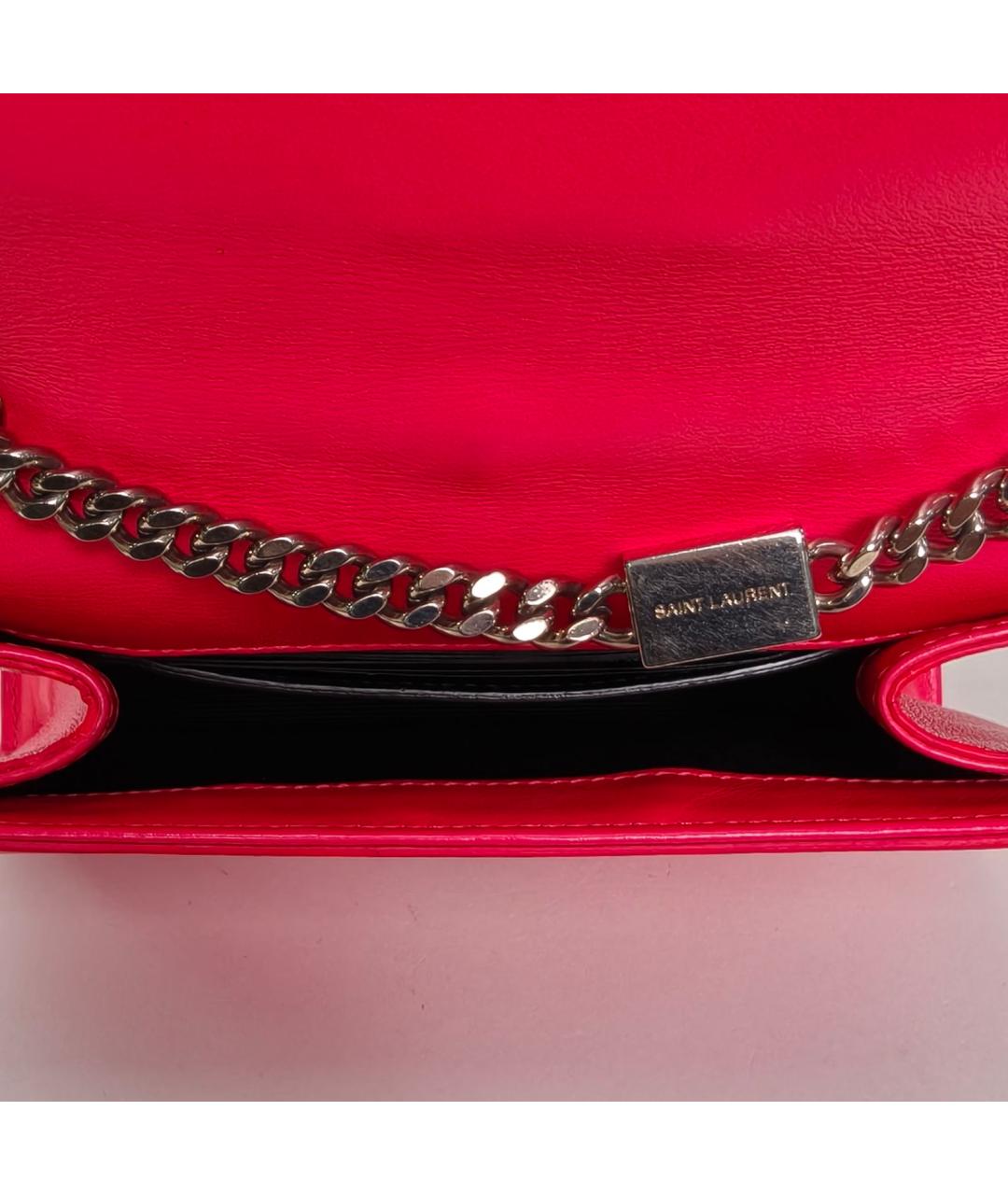SAINT LAURENT Розовая кожаная сумка через плечо, фото 8