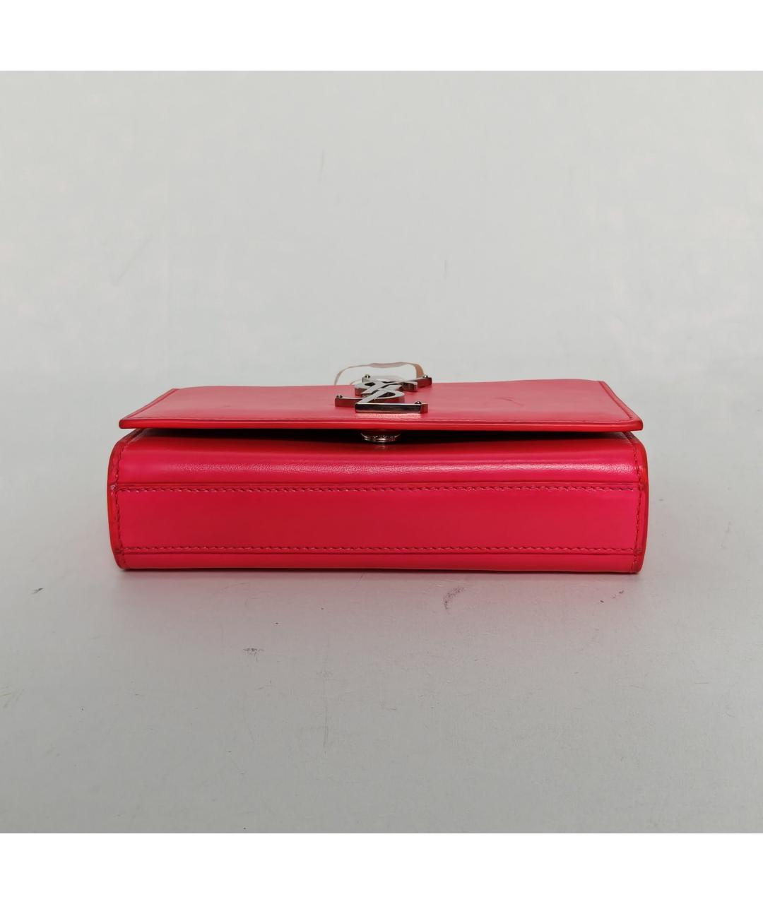 SAINT LAURENT Розовая кожаная сумка через плечо, фото 6